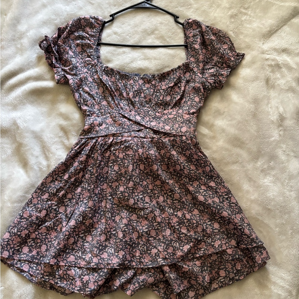 Trixxi Pink and Black Floral Mini Dress